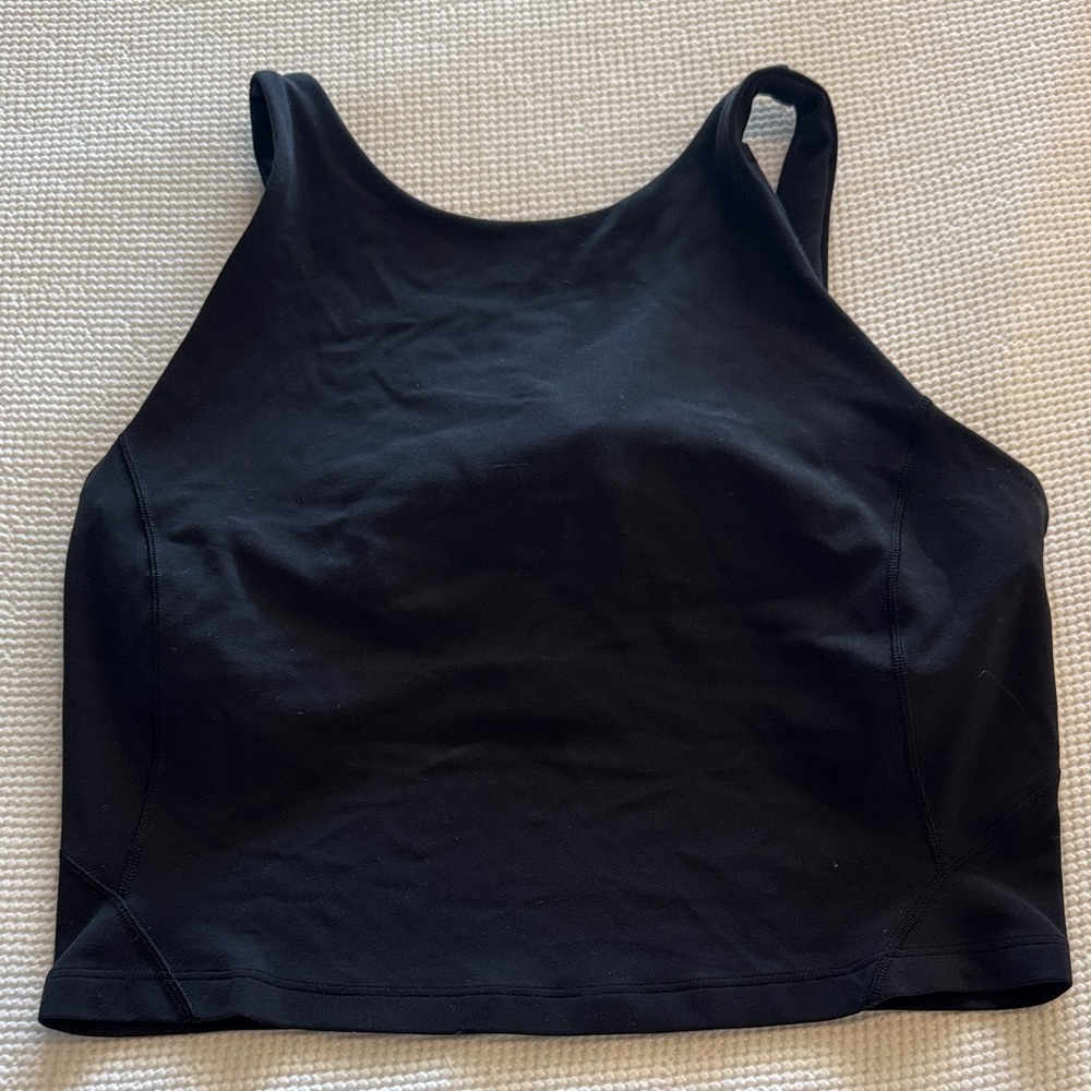 Lululemon Align High Neck Black Crop Top. Size 8.